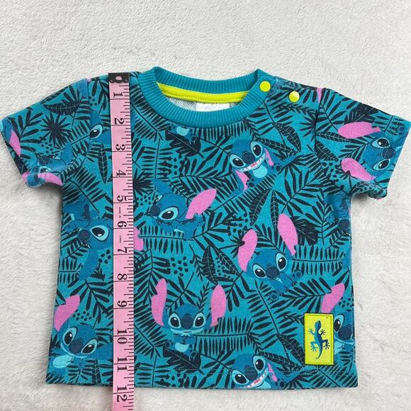 Disney Baby Stitch short sleeve sweatshirt size 9-12 Y2K blue - Picture 4 of 7